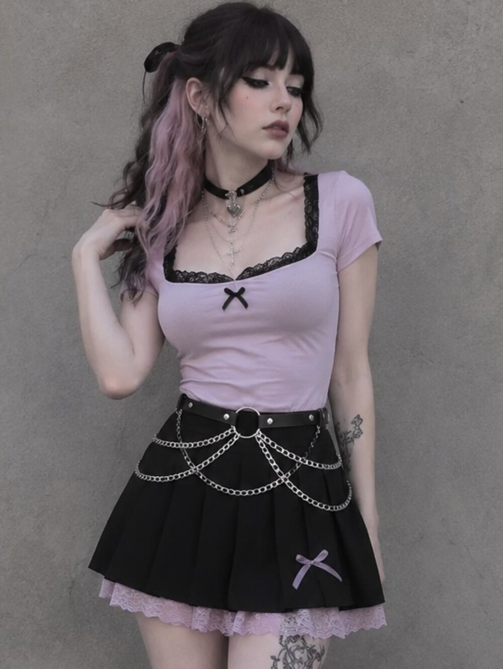 NEW Black Chain Detail Waist Belt